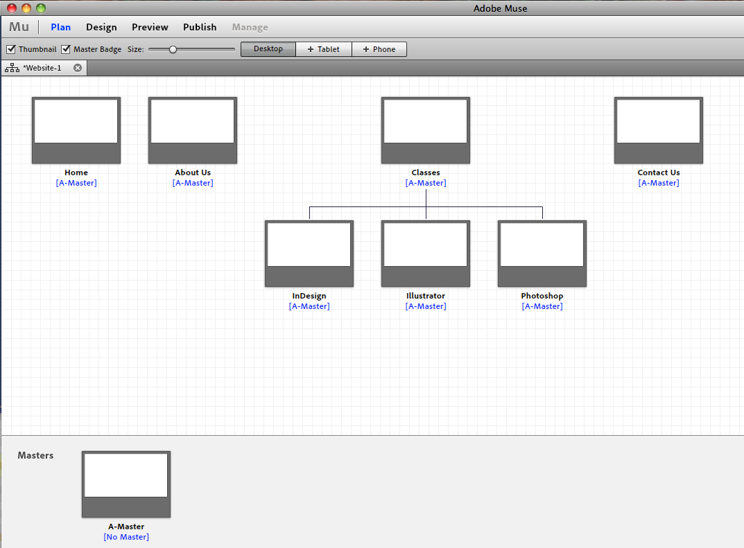 Adobe Muse Plan Mode